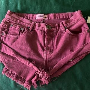 One X ONETEASPOON bandits Fuchsia Jean Shorts